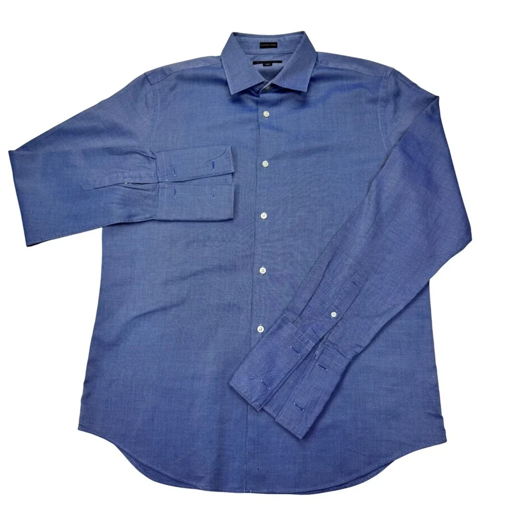Banana Republic Mens Blue Egyptian Cotton French Cuff Dress Shirt 16-16.5 L